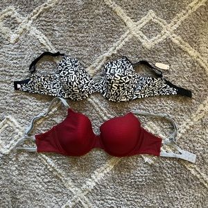 Two VS bras, one NWT and other NWOT sizes 38D and 38DD see pics!